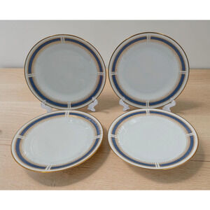 Noritake Blue Dawn 6611 Set of 4 Salad Plates 8 1/4” Japan Gold Trim Vintage